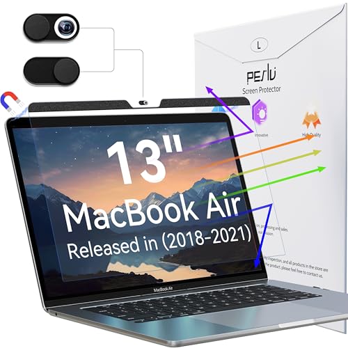 Peslv Magnetic Anti Blue Light Screen Protector for MacBook Air 13 Inch (2018-2021, M1), Removable Glare Filter for 13.3" Mac Laptop Computer - Image 1