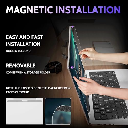 Peslv Magnetic Anti Blue Light Screen Protector for MacBook Air 13 Inch (2018-2021, M1), Removable Glare Filter for 13.3" Mac Laptop Computer - Image 2
