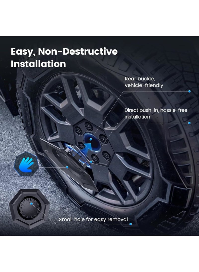 SYOSI Tesla Cybertruck Wheel Caps, 4PCS ABS Hub Center Covers Compatible with Cybertruck Accessories, Removable Full Coverage Design for Wheel Protection and Style, Durable and Easy to Install, Black - Image 5