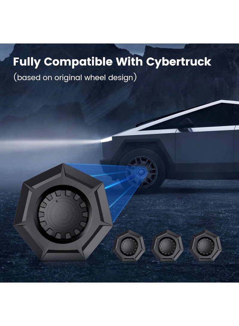 SYOSI Tesla Cybertruck Wheel Caps, 4PCS ABS Hub Center Covers Compatible with Cybertruck Accessories, Removable Full Coverage Design for Wheel Protection and Style, Durable and Easy to Install, Black - Image 3