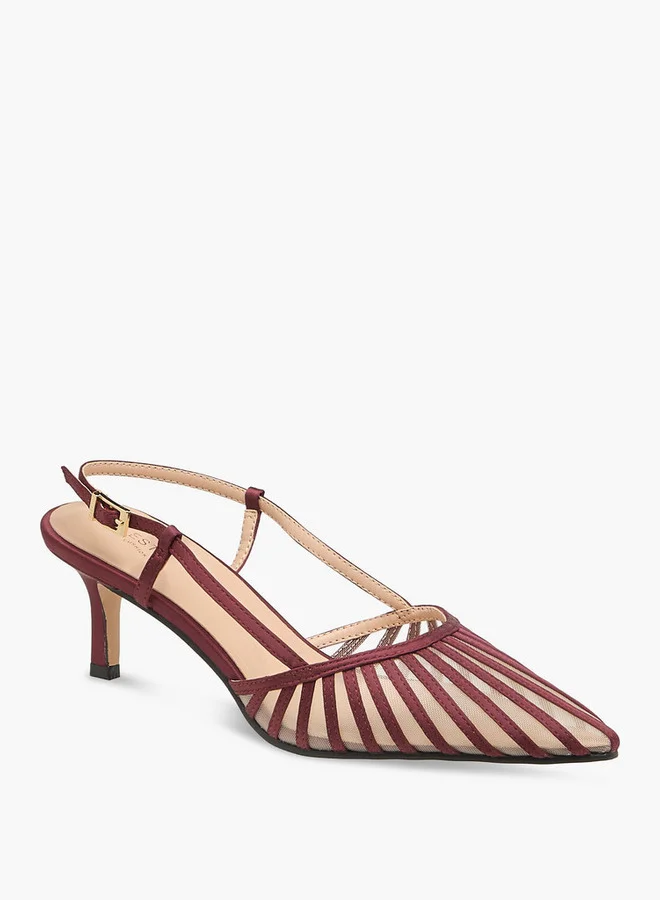 سيليست Women Striped Kitten Heel Shoes