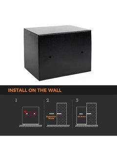 erorex Security Home Safe Box Digital Money Safe Box With Pass Code And Keys Safety Box For Home Business Office Hotel Money Document Jewelery Passport Storage 23Cm X 17Cm X 17Cm Black B17  - Image 5