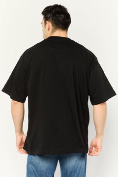 DIESEL Men Crew Neck Short Sleeves Metallic T-Shirt, Black  - Image 4