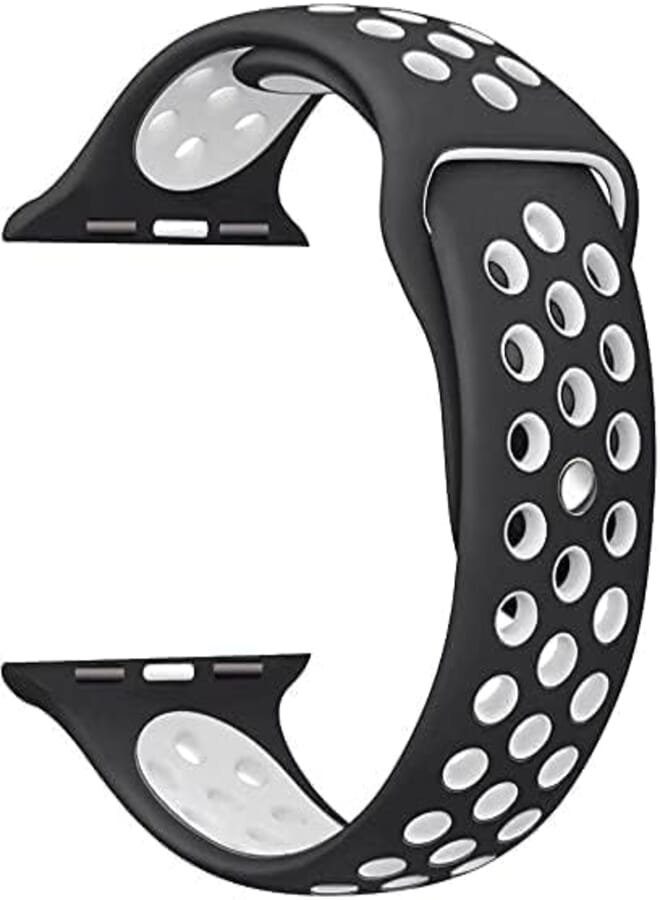 Next Next Store Soft Silicone Band Compatible with iWatch Series 1/2/3/4/5/6/7/8/9/Ultra/Ultra2/SE 42/44/45/49-Stylish and Comfortable, Double Hole Breathable, Enhance Your Watch Wearing Experience.