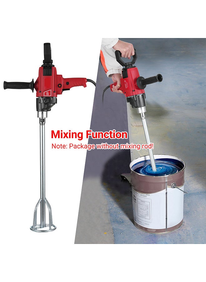 2000W Drill Mixer Set with Spade Handle Electric Augers Post Hole Digging Corded Mixing Drill Machine Concrete Mud Mixer for Drilling and Mixing
