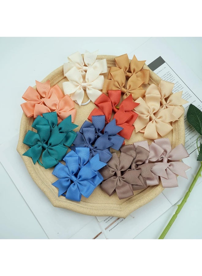 CellElection 40Pcs Baby Girls 3'' Boutique Grosgrain Ribbon Hair Bows Elastic Hair Ties Ponytail Holder Hair Bands in Pairs for Girls Toddlers Kids - Image 5