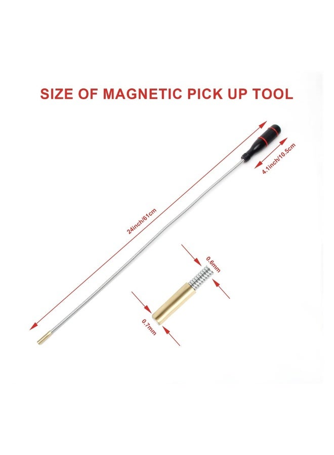 مجموعة أدوات التقاط مغناطيسية تتكون من 2 ممسحة مغناطيسية مرنة بطول 24 بوصة لاسترجاع المفاتيح المفقودة والبراغي وأكثر بسهولة - Image 2