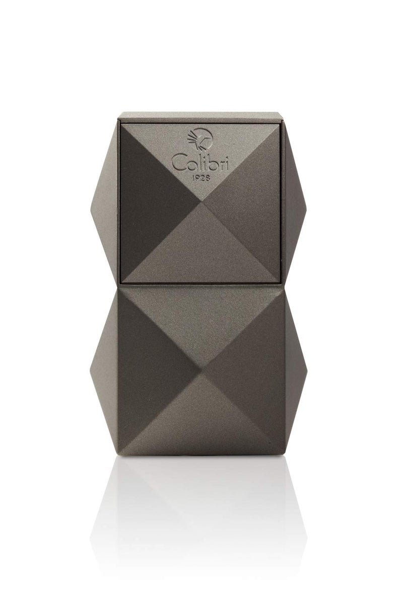 Colibri Quasar Triple Jet Flame Butane Table Lighter, Cigar Enthusiast's Choice with Blue Fuel Window, Adjustable Flame, Non-Slip Base (Gunmetal) - Image 2