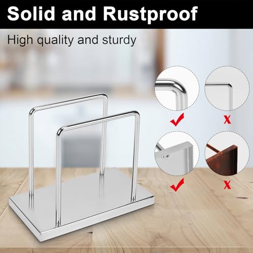 Livabber Napkin Holder, Metal Napkin Storage Modern Freestanding Tissue Paper Dispenser for Table Kitchen Countertop (Metal Base, Chrome) - Image 3