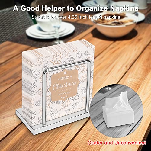Livabber Napkin Holder, Metal Napkin Storage Modern Freestanding Tissue Paper Dispenser for Table Kitchen Countertop (Metal Base, Chrome) - Image 4