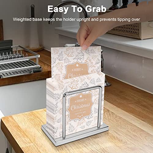 Livabber Napkin Holder, Metal Napkin Storage Modern Freestanding Tissue Paper Dispenser for Table Kitchen Countertop (Metal Base, Chrome) - Image 5