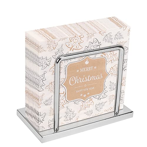 Livabber Napkin Holder, Metal Napkin Storage Modern Freestanding Tissue Paper Dispenser for Table Kitchen Countertop (Metal Base, Chrome) - Image 1
