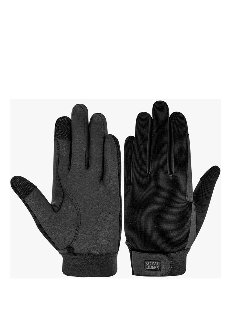 Royal Riders Premium Horse Riding Gloves - Pin Hole Serino with 4-Way Spandex, Breathable, Durable & Comfortable Equestrian Gloves for Men & Women - #10062039  - Image 1