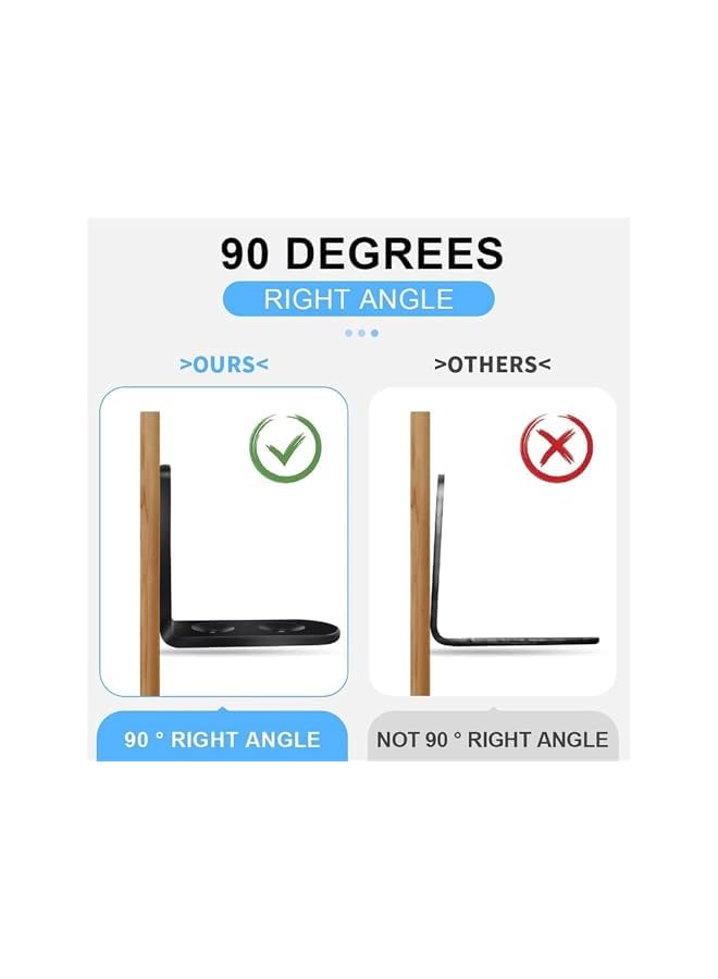 PROMASS 30PCS 40mm Bracket Corner Brace, Stainless Steel Corner Bracket, L Bracket, Corner Bracket, Black Small Angle Brackets, Metal Iron Braces Brackets for Wood, with 120Pcs Screws  - Image 3