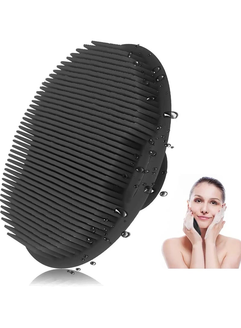Loquat Shampoo Body Brush, Silicone Exfoliating Body Scrubber for Use in Shower, Premium Silicone Loofah, Head Scrubber, Scalp Massager, Easy to Clean - Image 1