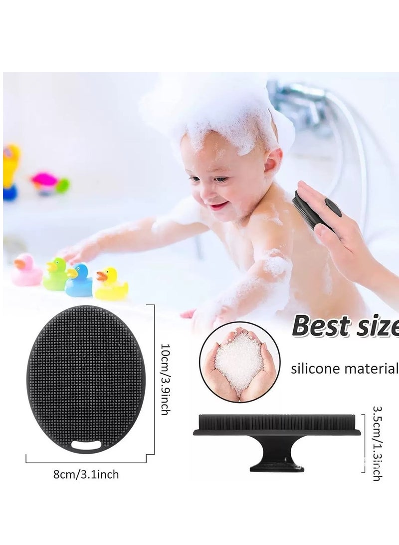 Loquat Shampoo Body Brush, Silicone Exfoliating Body Scrubber for Use in Shower, Premium Silicone Loofah, Head Scrubber, Scalp Massager, Easy to Clean - Image 3