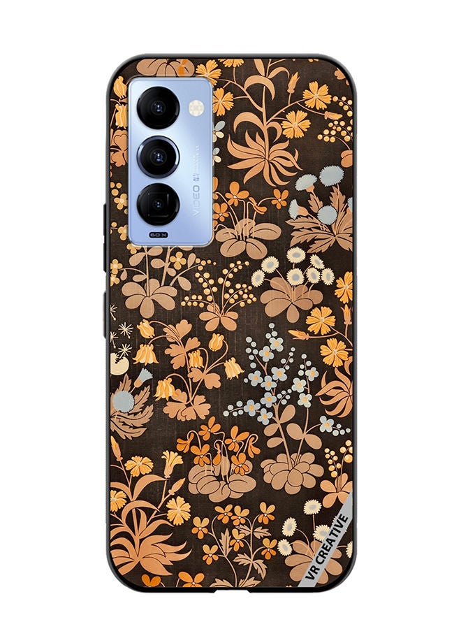 VR CREATIVE Protective Case Cover For Tecno Camon 18/18 P Brownie Flower Design Multicolour - Image 1