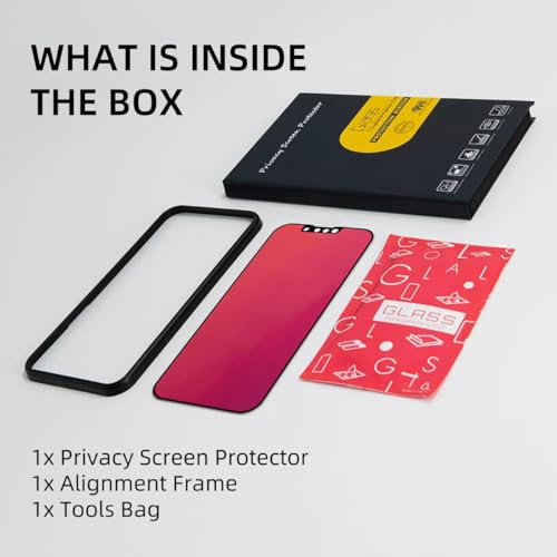 EGKimBa compatible with iPhone 14 Plus or iPhone 13 Pro Max Privacy Screen Protector, 6.7 inch Gradient Colorful Electroplated Anti-Spy Anti-Blue Light Easy Installation Tempered Glass - Image 2