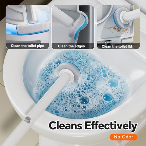 POPMOP White Plastic Mini Trash Can, Toilet Cleaner Stick, Toilet Brush Holder, 36 Refills, 2-Gallon Trash Can with Pop-Out Lid, Suitable for Bathrooms and Small Toilets. - Image 3
