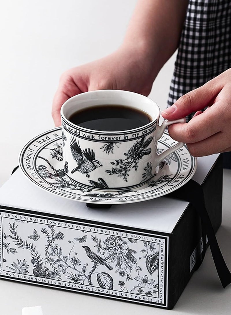 هومستر كوب القهوة السيراميك ومجموعة الصحون - تصميم زهري قديم ، مثالي لمحبي الإسبريسو أو الشاي أو القهوة - هدية مربوطة للمنزل أو المكتب أو المناسبات الخاصة - Image 3