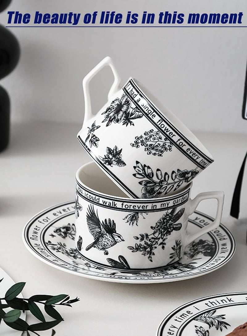 هومستر كوب القهوة السيراميك ومجموعة الصحون - تصميم زهري قديم ، مثالي لمحبي الإسبريسو أو الشاي أو القهوة - هدية مربوطة للمنزل أو المكتب أو المناسبات الخاصة - Image 4