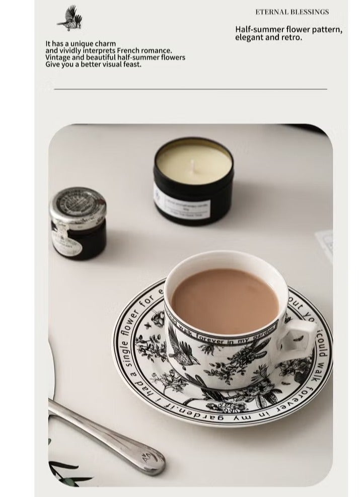 هومستر كوب القهوة السيراميك ومجموعة الصحون - تصميم زهري قديم ، مثالي لمحبي الإسبريسو أو الشاي أو القهوة - هدية مربوطة للمنزل أو المكتب أو المناسبات الخاصة - Image 5