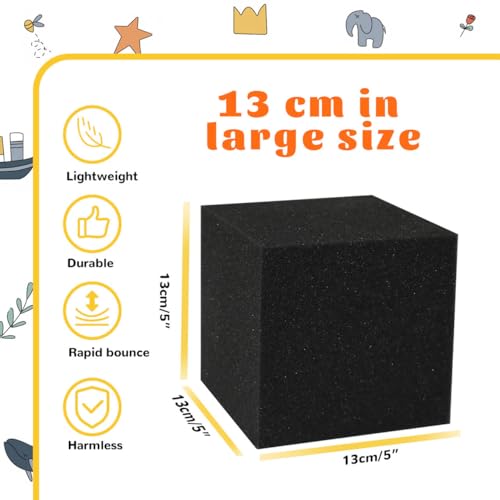 WINTECY 24PCS Foam Cubes 5x5x5 Foam Pit Blocks Set Soft Stacking Blocks for Indoor GamesTrampolines Gymnastics Parkour Action Sport Light Grey and Black - Image 5