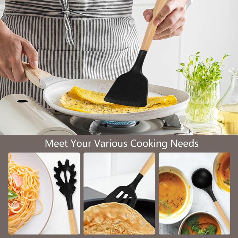 spark ONE 19-Piece Kitchen Utensils Set with Knife Block, Silicone Cooking Tools, Stainless Steel Knives and Cutting Board - Image 5