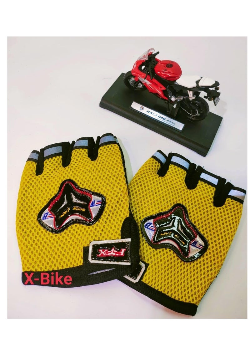 Generic Yellow half-finger sports gloves 