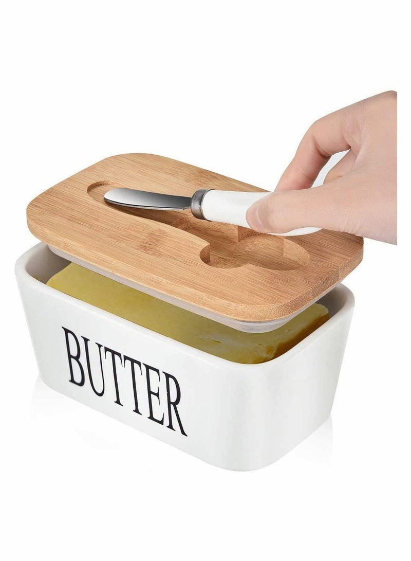 Butter Dish with Knife, Stainless Steel Double-layer Silicone Sealing Butter Dishes with Covers Good Kitchen Gift - Image 1