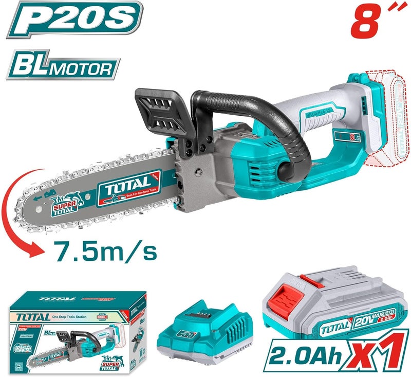Total 20V Lithium-Ion Brushless Chainsaw 8" - Image 2