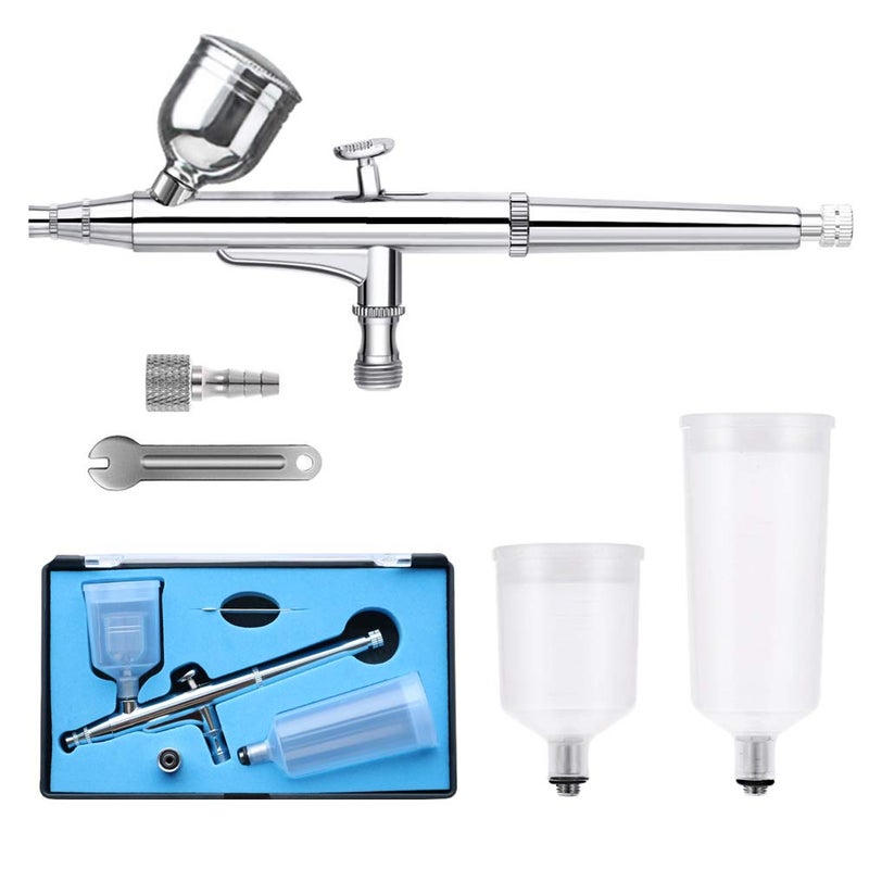 03mm Dual Action Airbrush Kit with Three Different Cups6CC20CC40CC Portable Airbrush Set for MakeupCommercial ArtsCake DecorationNail ArtPhoto RetouchingModel Making and Crafts