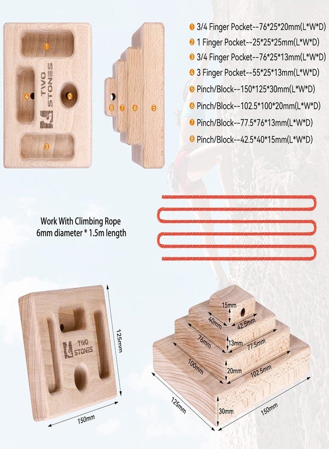 TWO STONES Rock Climbing Training Pinch Block, Finger Grips Hanging Pinch Grip with Edges - Image 2