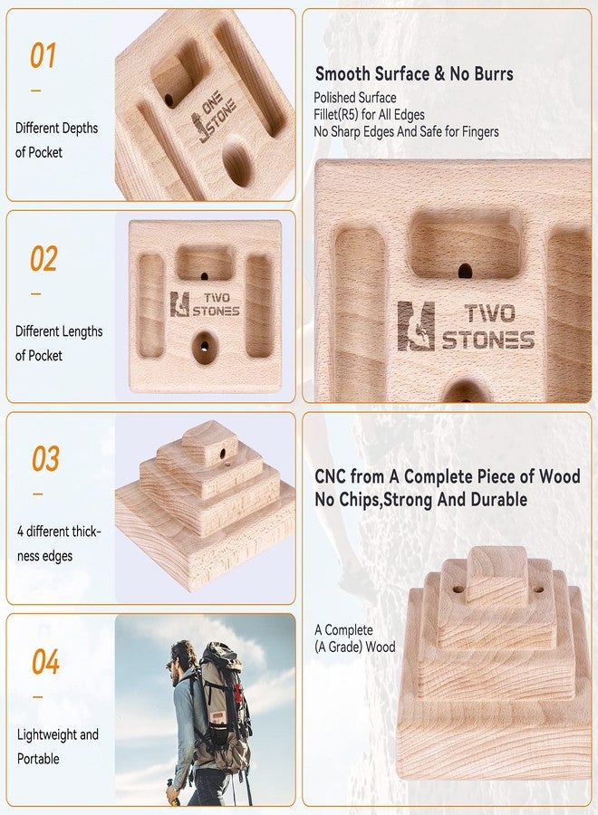 TWO STONES Rock Climbing Training Pinch Block, Finger Grips Hanging Pinch Grip with Edges - Image 3