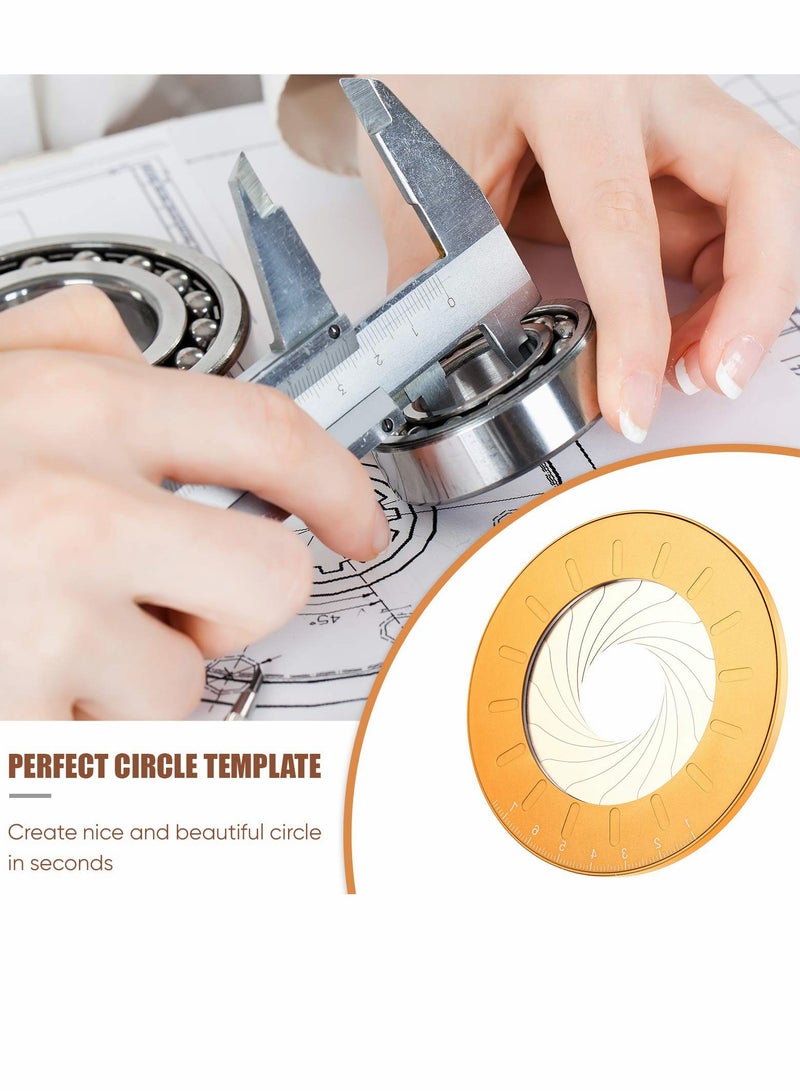 Cobest Circle Drawing Tool, Alloy Adjustable Circular Template Measuring Geometric for Designer Woodworking (Yellow) - Image 4