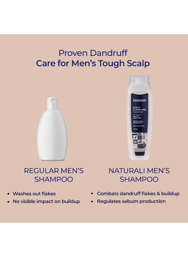 طبيعي شامبو ناتشورالي المضاد للقشرة لفروة الرأس للرجال | بالشاي الأخضر والكركديه والبيوتين | يقلل من تساقط الشعر والقشرة | شامبو يومي خالي من الكبريتات للرجال | 370 مل - Image 5