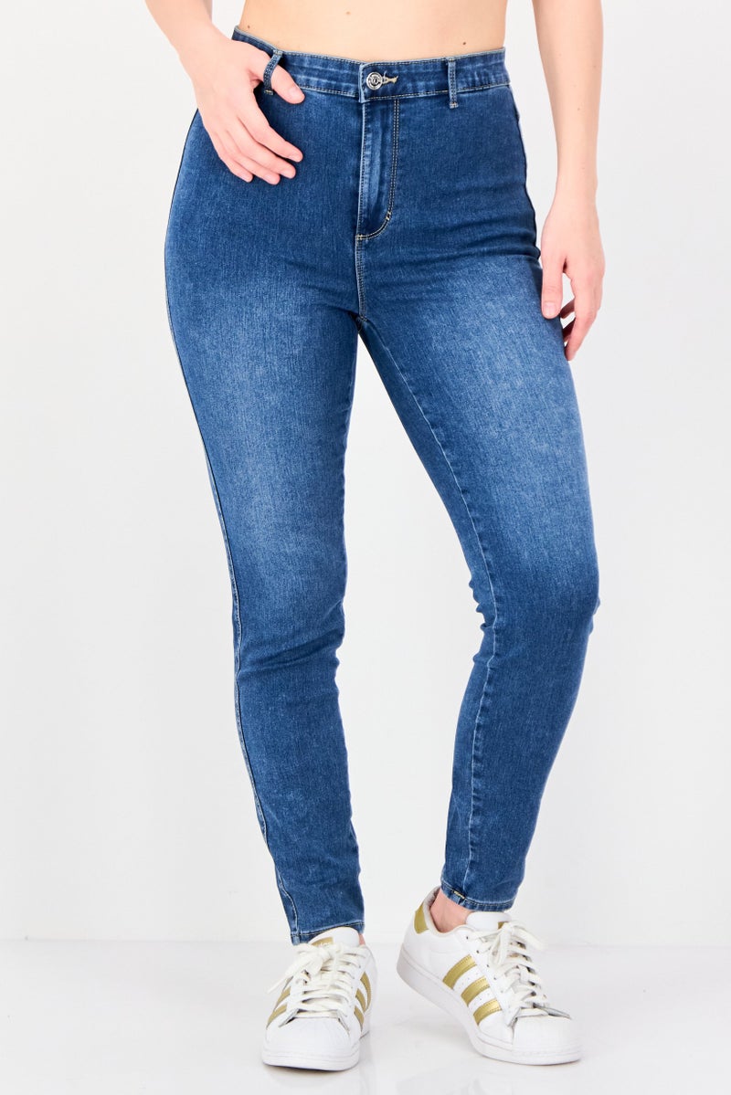 VERO MODA I Scenery by Moda Women Skinny Fit Washed Stretchable Jeans, Light Blue - Image 1