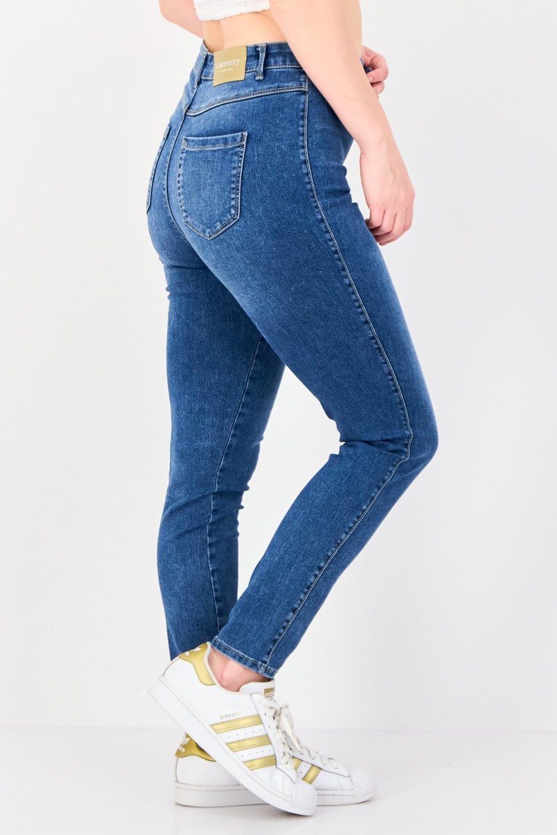 VERO MODA I Scenery by Moda Women Skinny Fit Washed Stretchable Jeans, Light Blue - Image 2