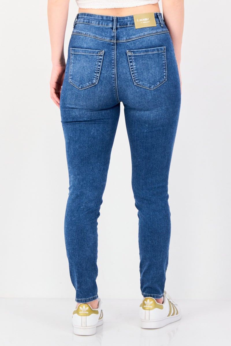 VERO MODA I Scenery by Moda Women Skinny Fit Washed Stretchable Jeans, Light Blue - Image 3