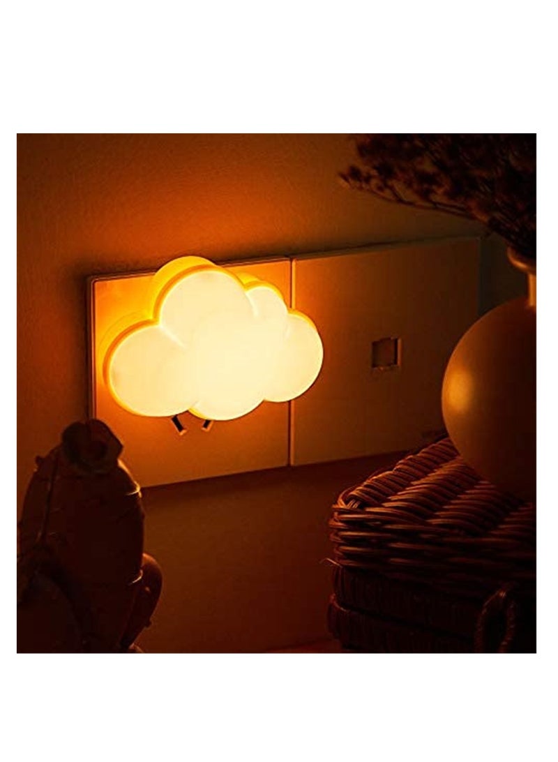 SYOSI SYOSI, 2 Pcs LED Night Light Cloud Shape Lights, Wall Plug into Baby Nursery Warm Lamp With Sensor, Plug-in Intelligent Nightlight for Kids Bedroom Hallway - Image 5