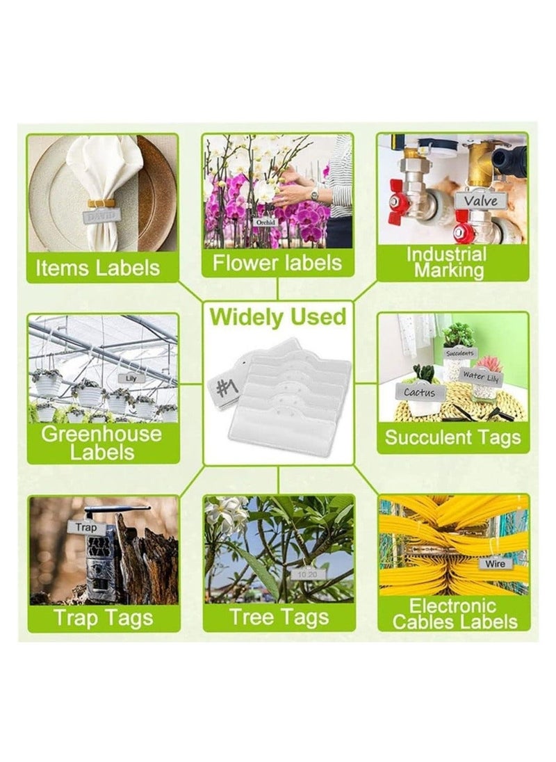 Generic Aluminum Plant Tags, Metal Plant Labels Garden Waterproof Tree Tags, Plant Markers Double Sided Write On Tags for Outdoor Identification and Greenhouse (100 Pcs, Two Size Wires)  - Image 4