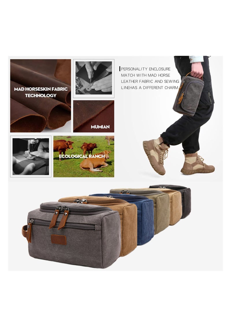 NOVOLAN Toiletry Bags Cosmetic Bag Storage Bag Water Resistant Hanging Toiletry Large Size, Multifunctional Travel Wash Bag Handbag Men & Women Travel Travel Storage Bag Cosmetic Bag Hand Bag (Grey) - Image 4