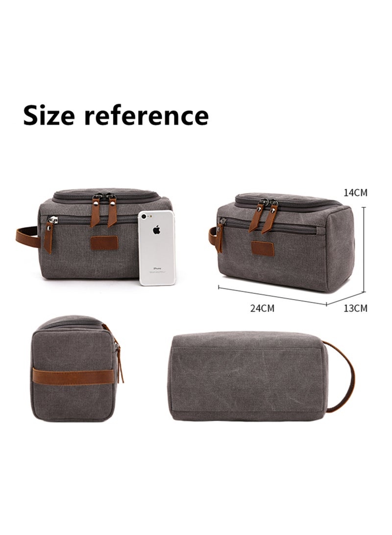 NOVOLAN Toiletry Bags Cosmetic Bag Storage Bag Water Resistant Hanging Toiletry Large Size, Multifunctional Travel Wash Bag Handbag Men & Women Travel Travel Storage Bag Cosmetic Bag Hand Bag (Grey) - Image 5