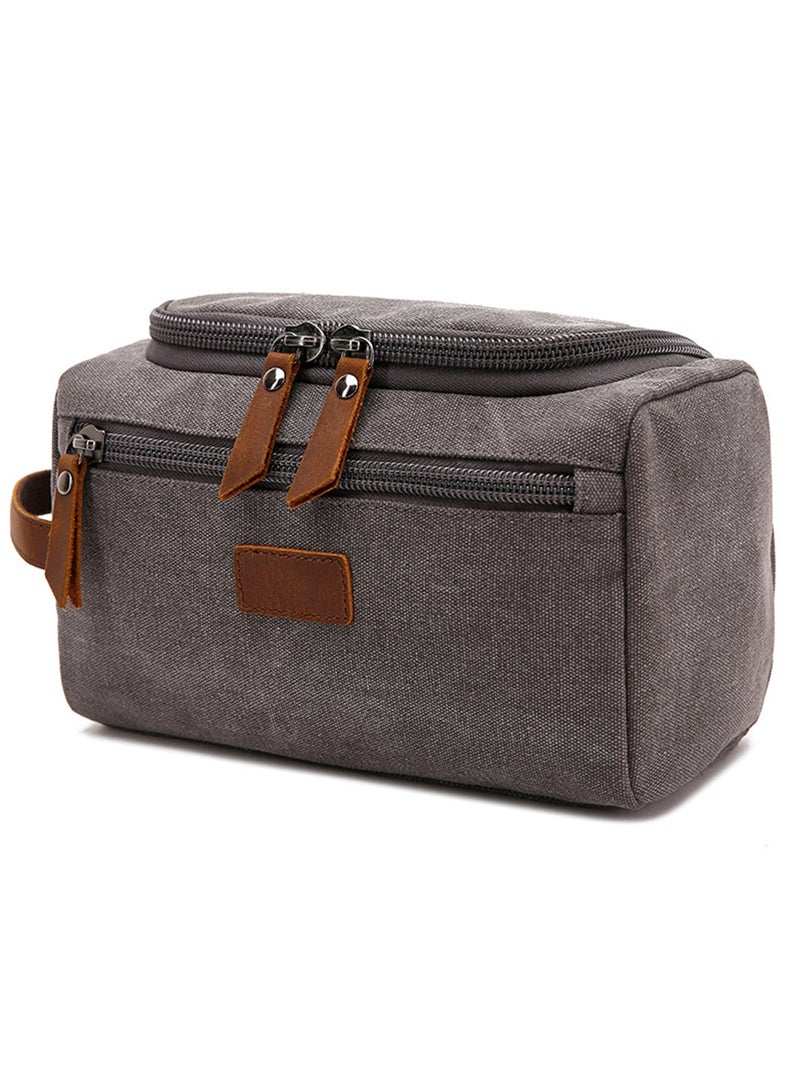NOVOLAN Toiletry Bags Cosmetic Bag Storage Bag Water Resistant Hanging Toiletry Large Size, Multifunctional Travel Wash Bag Handbag Men & Women Travel Travel Storage Bag Cosmetic Bag Hand Bag (Grey) - Image 1
