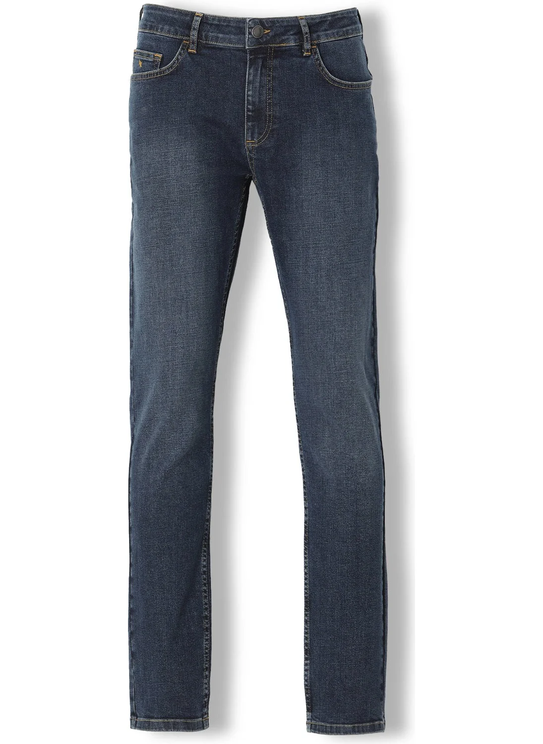 Kip Navy Blue Slim Fit Denim Trousers