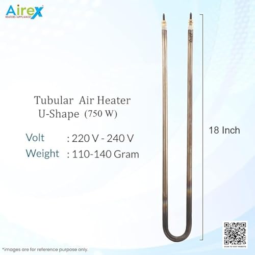 Airex U-Shape Tubular Air Heater – 18 Inch 750 Watt | Stainless Steel | For Poultry, Bakery, Ovens, Griller, Hot Case & Industrial Use - Image 2