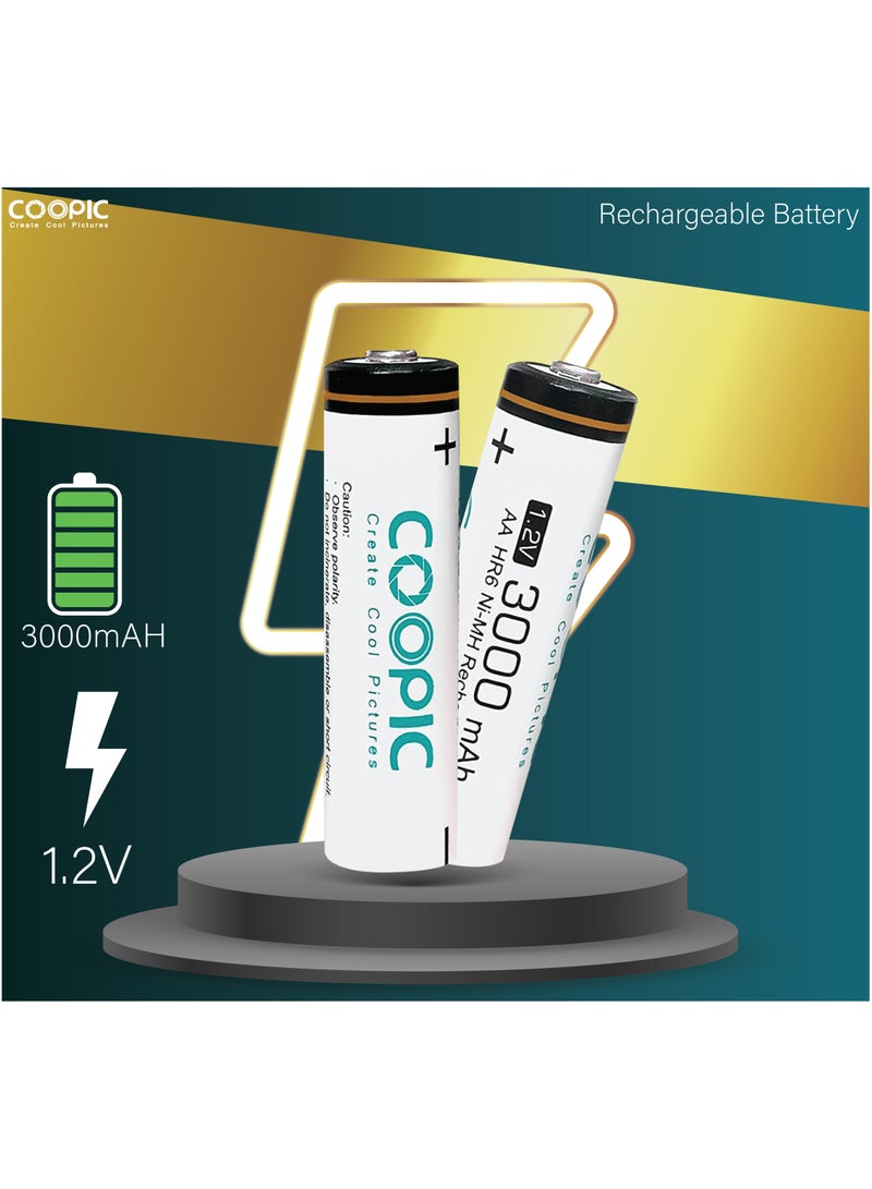 Coopic 2pcs 3000mAh AA HR6 Ni-MH Pre-charged type Rechargeable Battery - Image 2