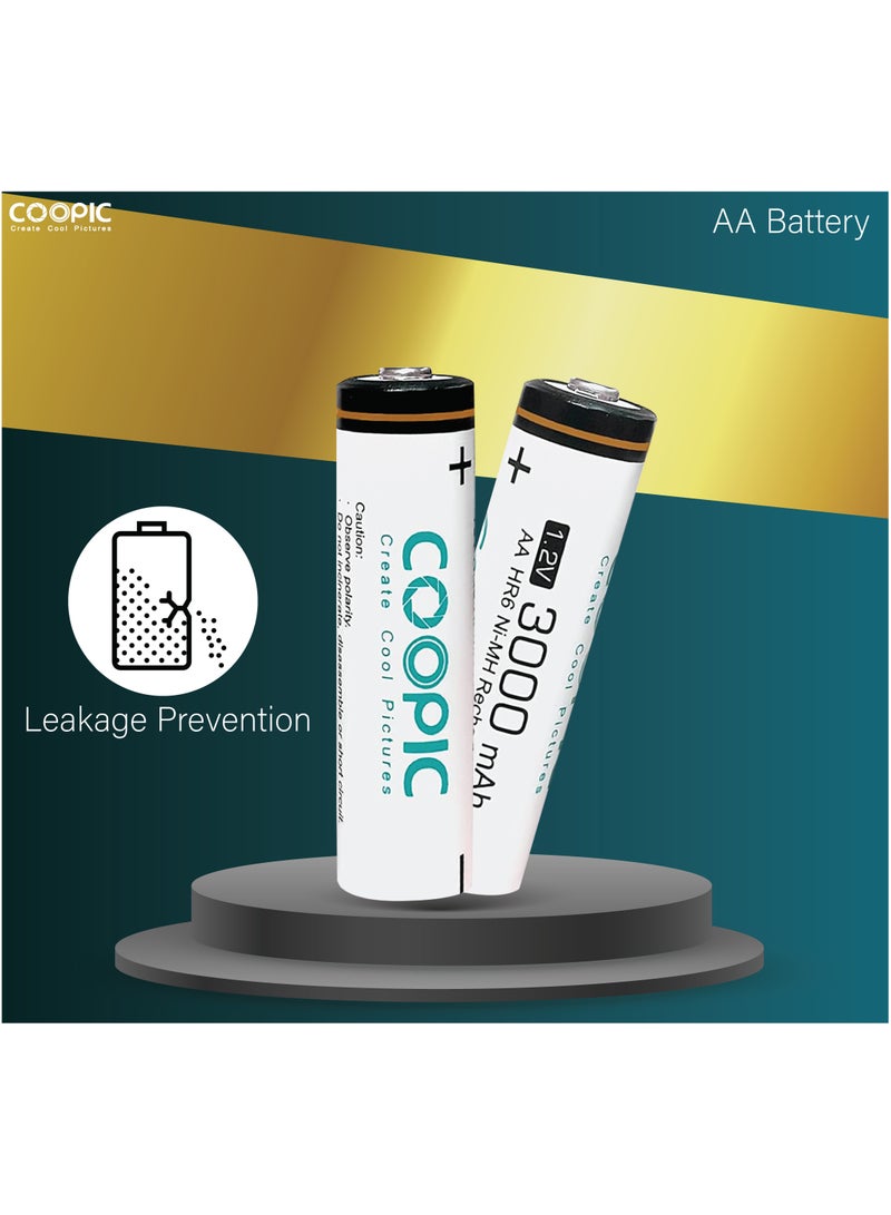 Coopic 2pcs 3000mAh AA HR6 Ni-MH Pre-charged type Rechargeable Battery - Image 3