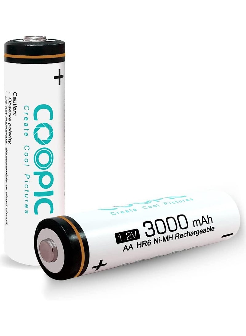 Coopic 2pcs 3000mAh AA HR6 Ni-MH Pre-charged type Rechargeable Battery - Image 1