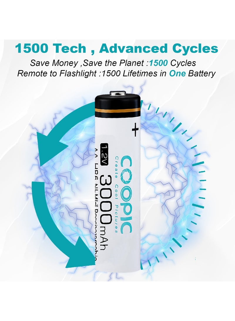 Coopic 2pcs 3000mAh AA HR6 Ni-MH Pre-charged type Rechargeable Battery - Image 3